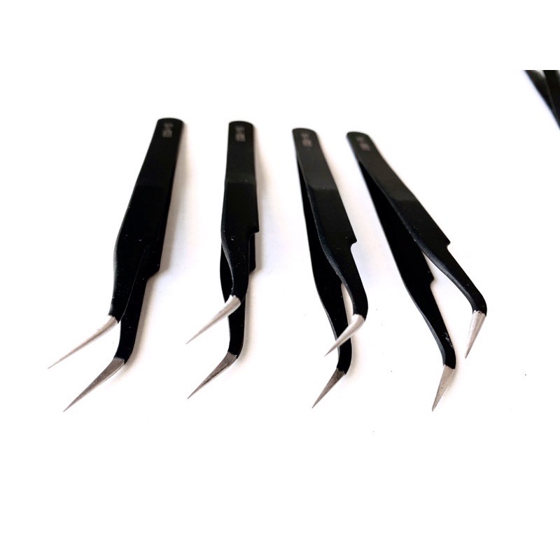 Nhíp Đen Đầu Thẳng Đầu Cong Chuyên Dụng Chất Liệu Thép Không Gỉ Cao Cấp