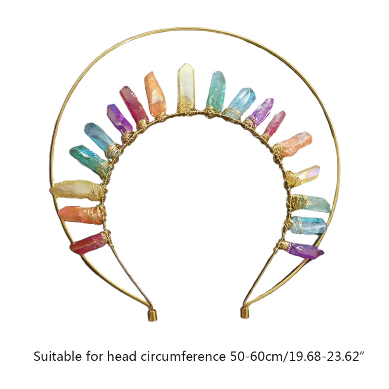 Băng Đô Cài Tóc Hình Vương Miện Đính Pha Lê Nhiều Màu Sắc Phong Cách Cổ Điển DIY