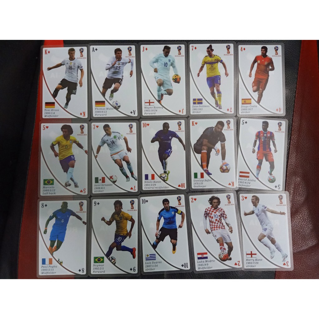 BỘ 52 THẺ BÓNG ĐÁ CÁC NHÂN VẬT NỔI TIẾNG POCA MATCH ATTAX RUSSIA 2018