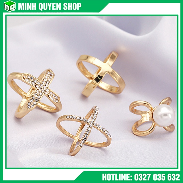 Nút Thắt Khăn Lụa / Nút Buộc Khăn Hợp Kim Cao Cấp Trendy