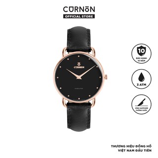 Đồng Hồ Nữ Curnon Hamilton Scarlett Dây Da Chính Hãng - Thiết Kế Mặt Vòm Thời Trang