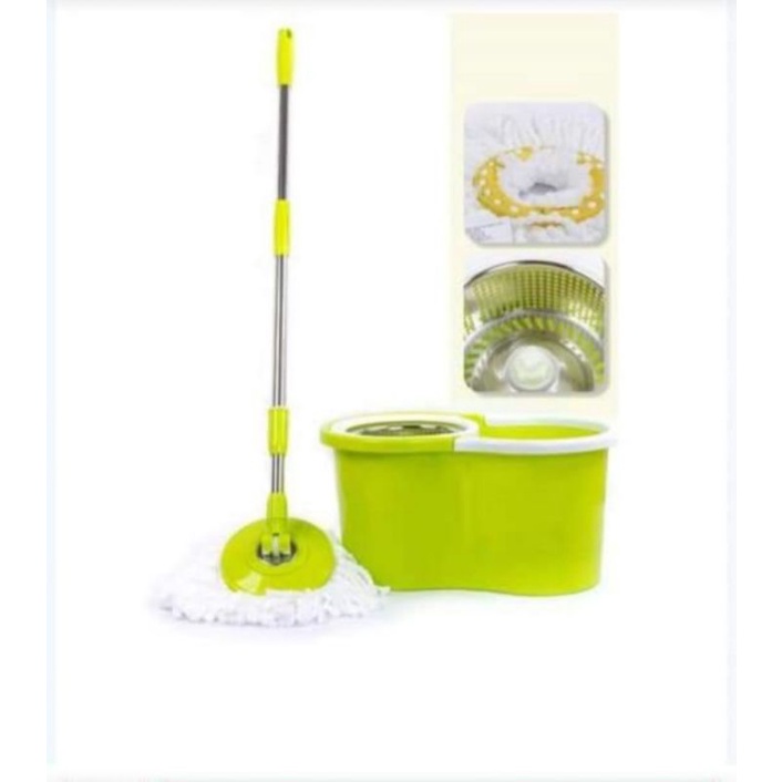Bộ cây lau nhà Thái Lan lồng Inox siêu bền + 2 bông lau