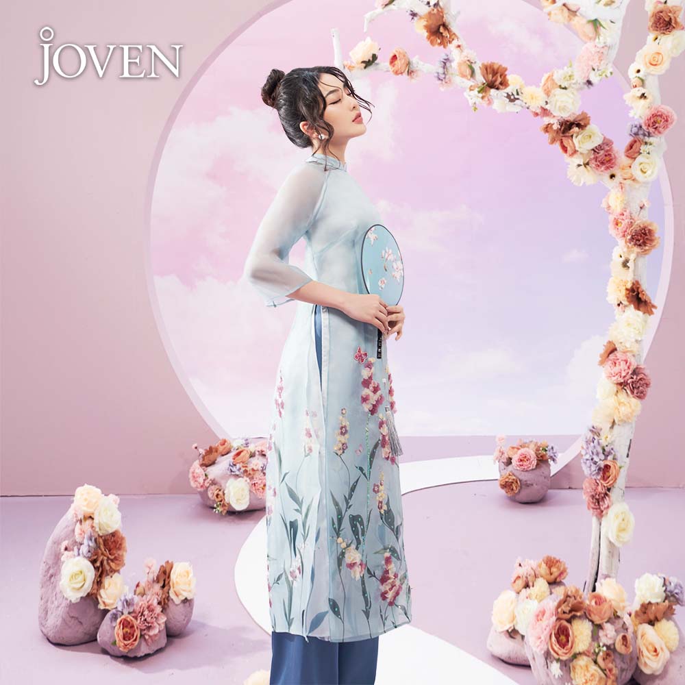JOVEN - AD22 Áo dài Lavender Blue (Không kèm quần)