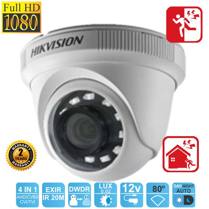 Camera HDTVI Dome HIKVISION DS-2CE56B2-IPF 2MP, Chính Hãng, Bảo Hành 24 tháng