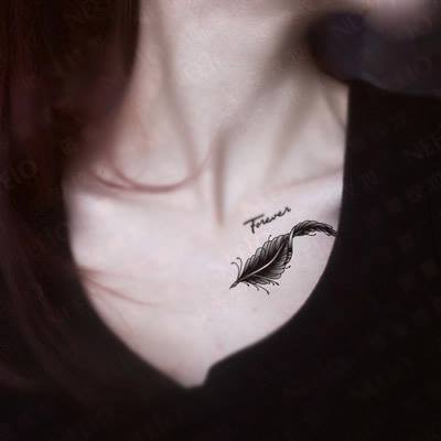 Hình xăm dán lông vũ siêu cute 10xx6cm