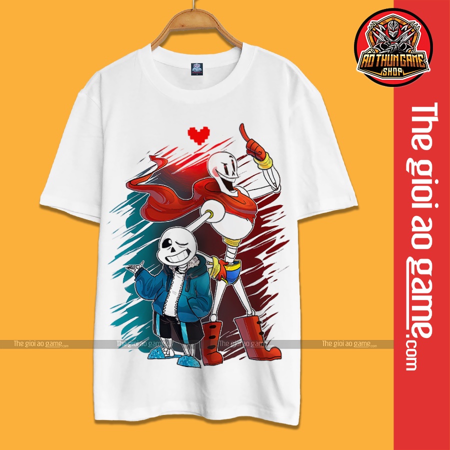 Áo thun Sans Undertale ink virus game T01, áo phông Sans có size cho trẻ em nam nữ 3d màu trắng unisex | AoThunGameVn