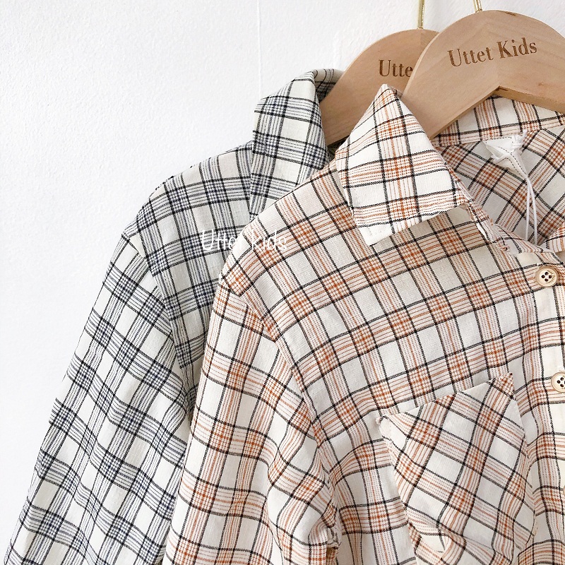 [Ảnh thật] QUẦN ÁO TRẺ EM HÀN QUỐC - SƠ MI CARO HQ 017