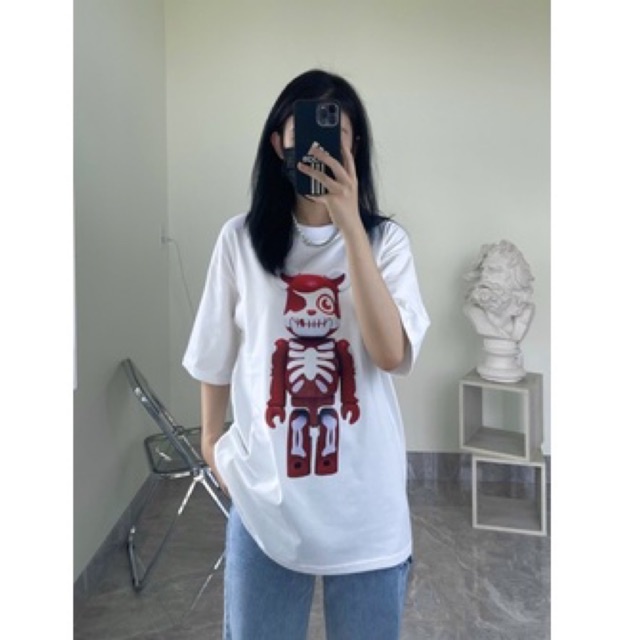 ÁO PHÔNG 2 màu unisex nam nữ, AP BEAR BRICK chất cotton 2 chiều dày dặn thoáng mát