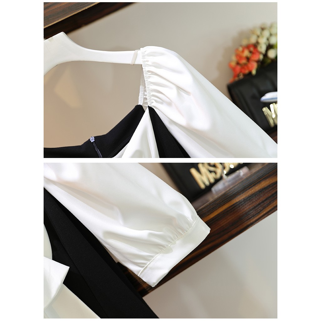 🌸Hàng Order🌸 Váy Bigsize Thắt Nơ Ngực Phối Trắng Đen Nữ Tính Cổ Điển 🌸Hàng Quảng Châu | BigBuy360 - bigbuy360.vn