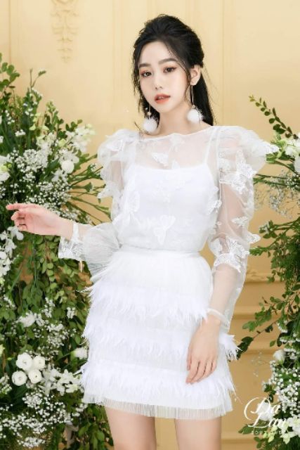 Vải lưới thêu 3d