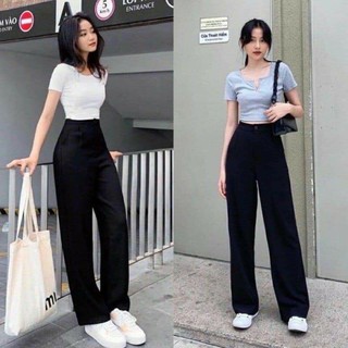 Quần suông vải ống rộng nữ hottrend