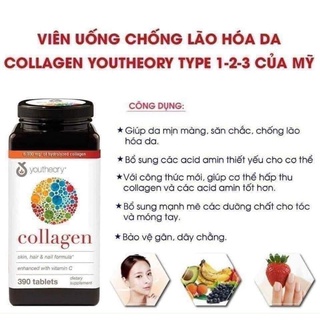 VIÊN UỐNG COLAGEN MỸ - 390 VIÊN YOUTHEORY