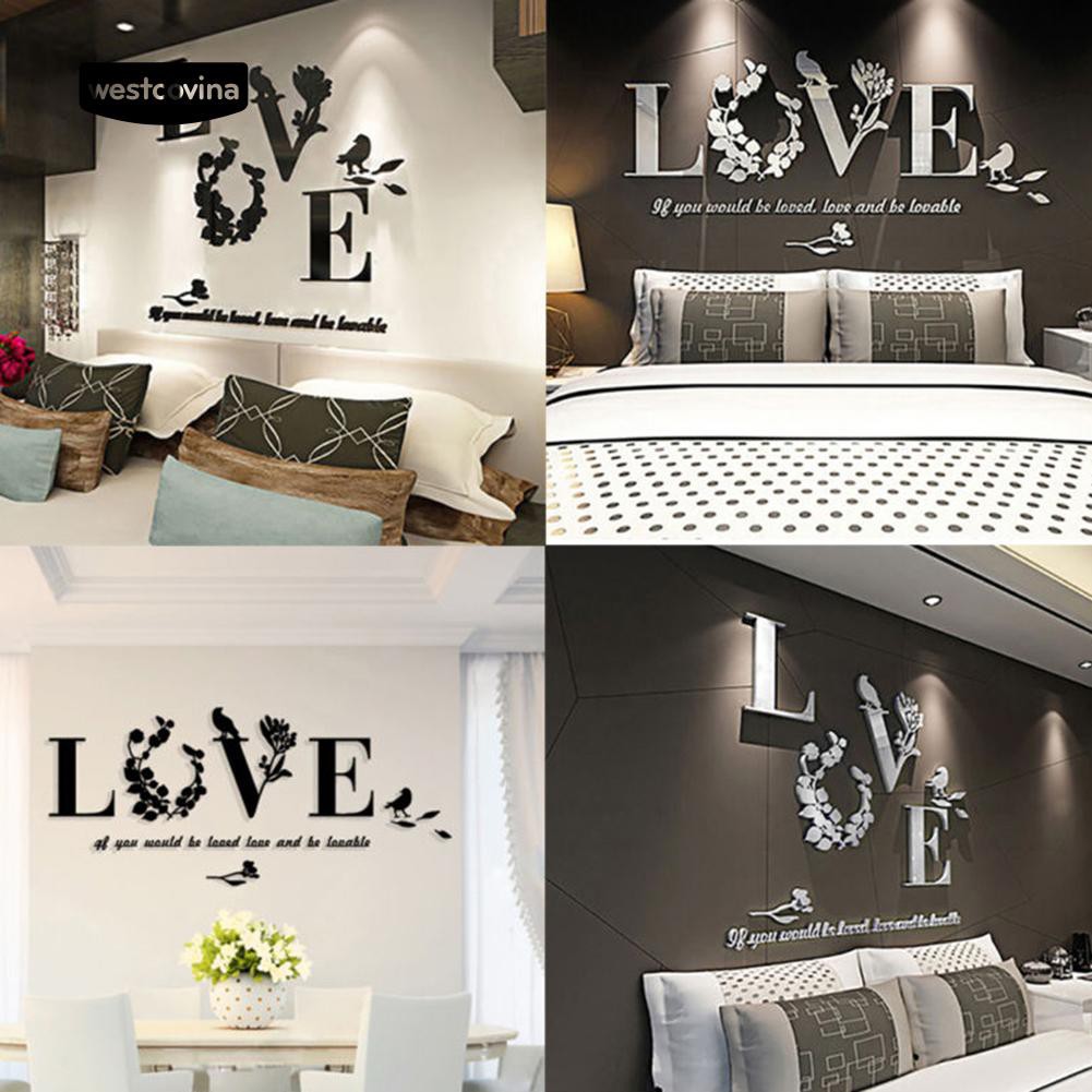 Mica dán tường hình chữ LOVE