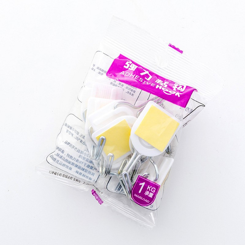 Set 6 Móc Treo Đồ Dán Tường Không Cần Đinh Ốc Tiết Kiệm Không Gian Đa Năng