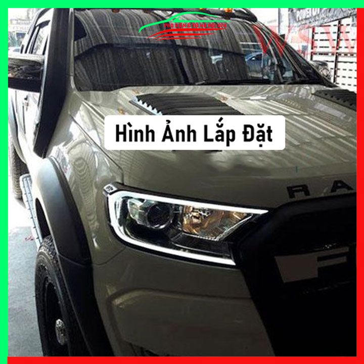 Ốp viền đèn pha hậu Ranger 2014-2021 Có Đèn Led chống trầy làm đẹp xe