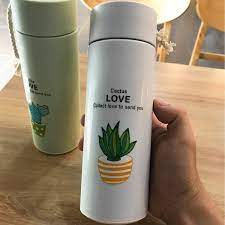 Bình nước in hình xương rồng nhiều màu 400ml cute hh043