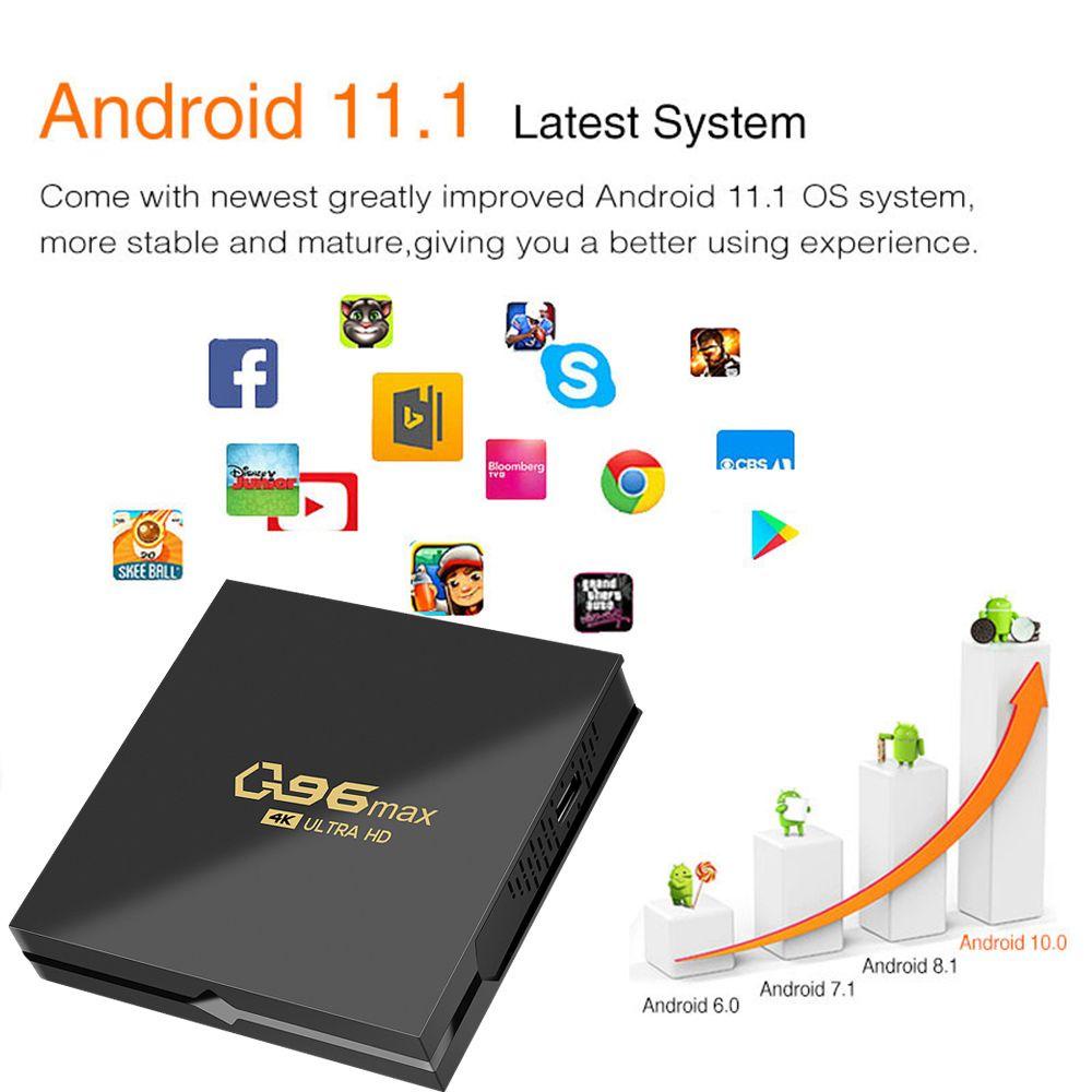 HANIRAY Bộ TV Box Q96 MAX 4K H.265 Lõi Tứ 2022 Android 11 8GB+128GB 2.4G WIFI Amlogic S905L Và Phụ Kiện