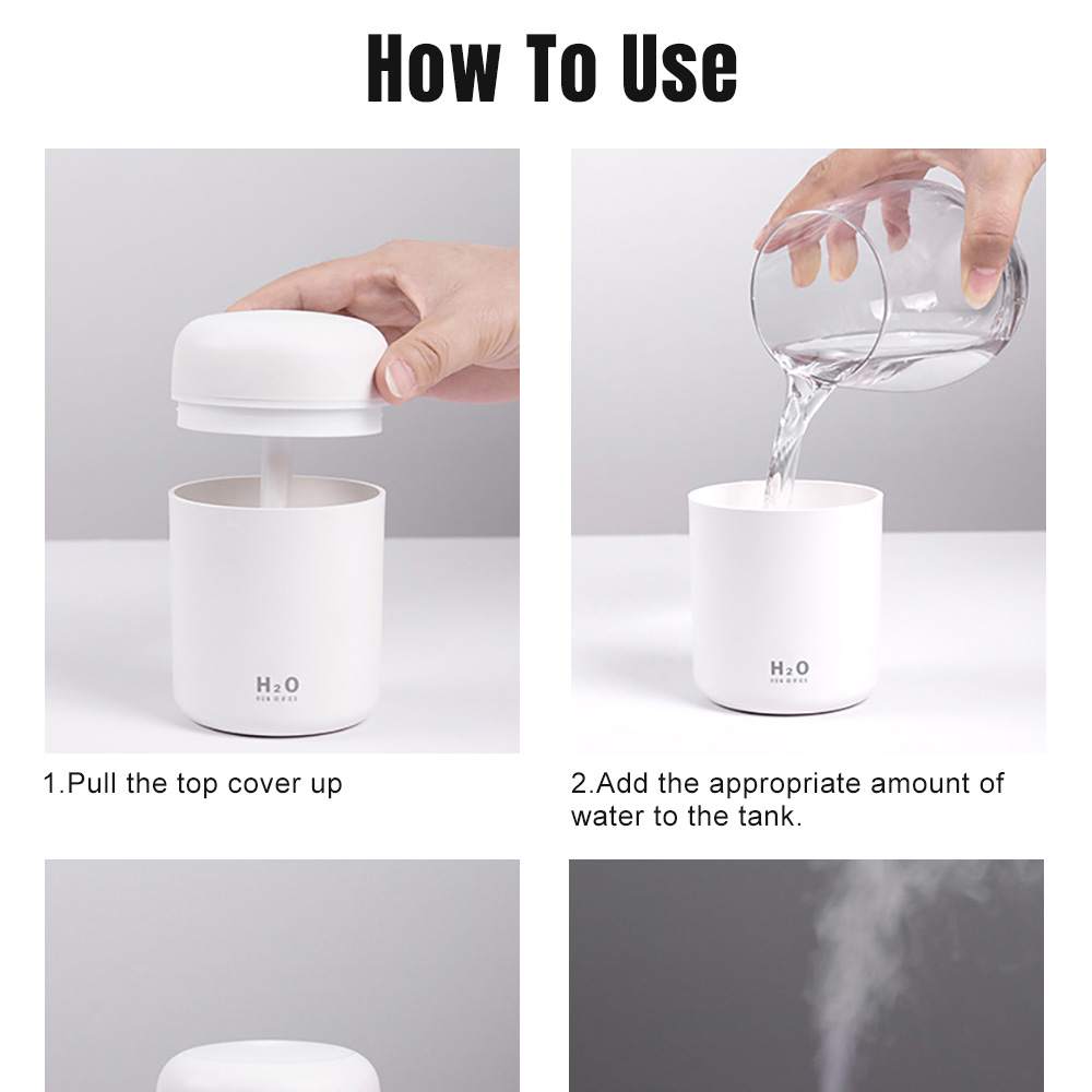 Máy tạo ẩm không khí Suolaer mini siêu âm khuếch tán tinh dầu thơm 300ml có đèn nhiều màu sắc