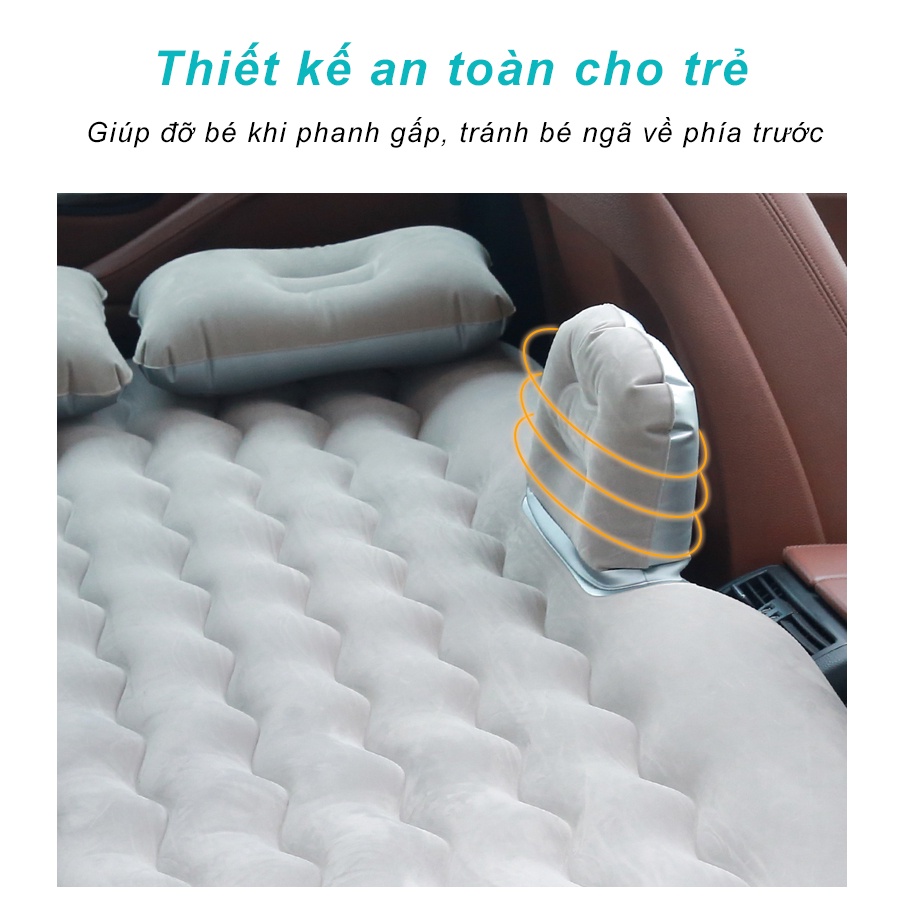Đệm hơi ô tô nệm hơi xe ô tô cao cấp tặng kèm bơm điện và bộ gối