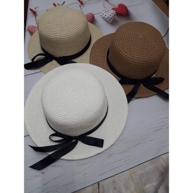 Mũ ,nón cói đi biển vành nhỏ thắt nơ dễ thương hàng chuẩn đẹp