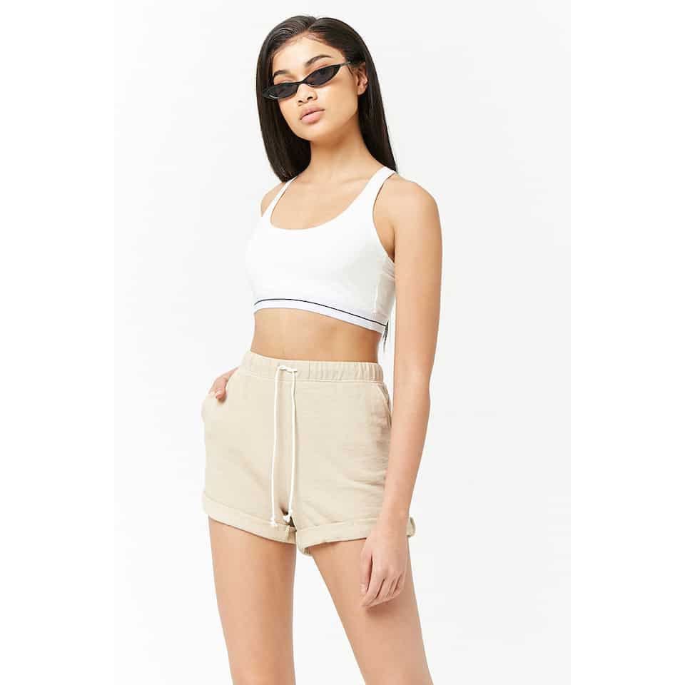 Quần short F21 gập line cột dây có túi
