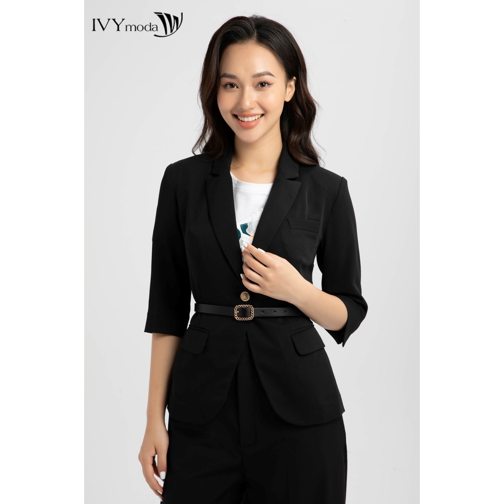 [NHẬP WABRTL5 GIẢM 10% TỐI ĐA 50K ĐH 250K ]Áo vest nữ kèm đai da IVY moda MS 61M6368