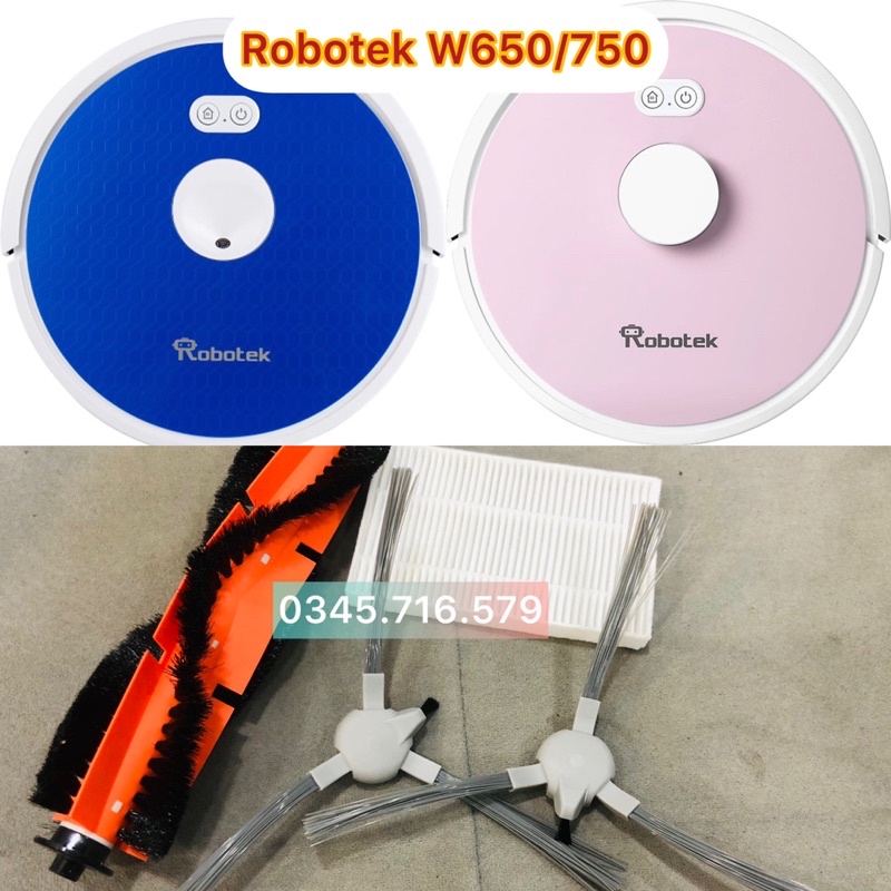 (Mới 100%) Bộ phụ kiện thay thế cho Robot hút bụi Robotek W650/W750