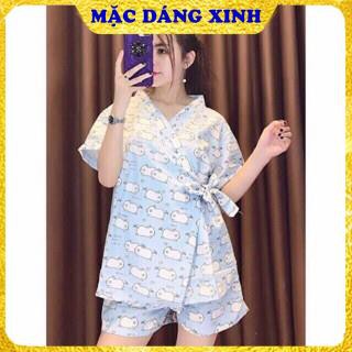 Đồ ngủ | bộ mặc nhà bộ mặc nhà kiểu kimono chất cotton siêu mát