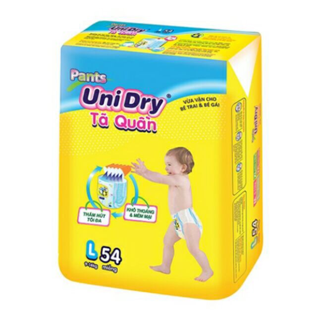 Tả quần unidry M60/L54/XL48/XXL44 (MUA 2 BỊCH TẶNG KHĂN ƯỚT 20 TỜ)