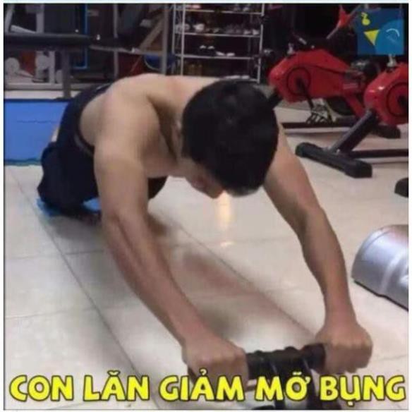 Con lăn tập cơ bụng 4 bánh kèm thảm