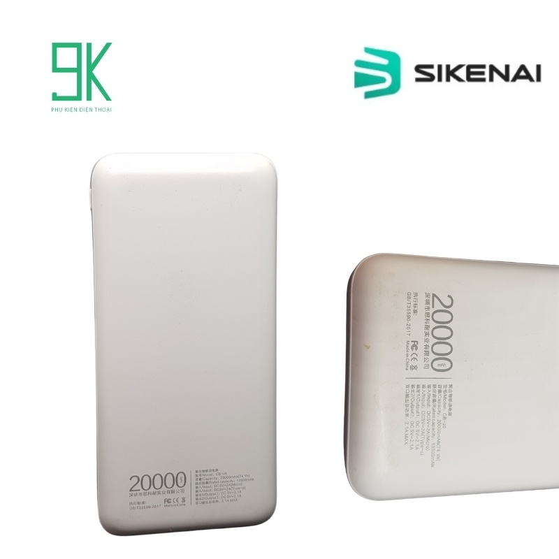 Sạc dự phòng 20000mAh chính hãng SIKENAI CB-20, bảo hành 12 tháng