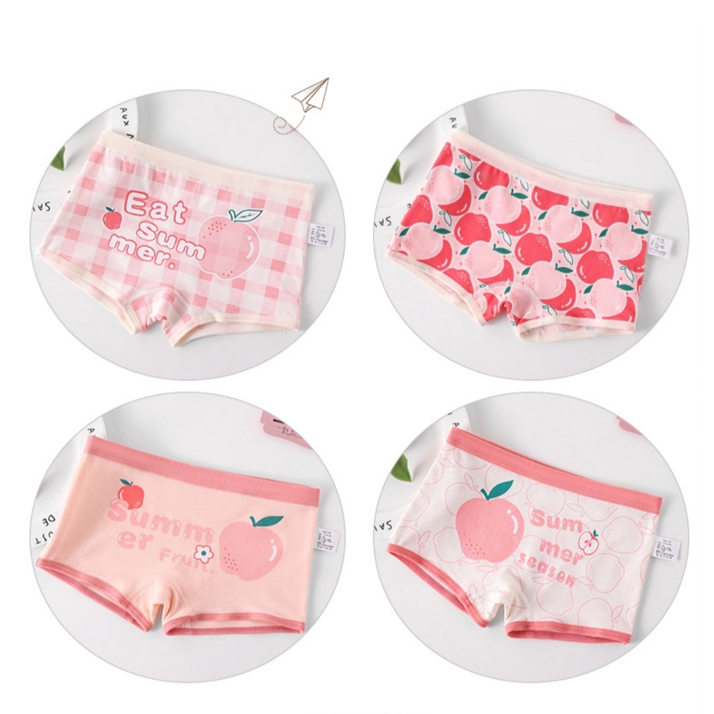 Quần chíp bé gái combo quần lót em bé cotton kháng khuẩn từ 9-45kg