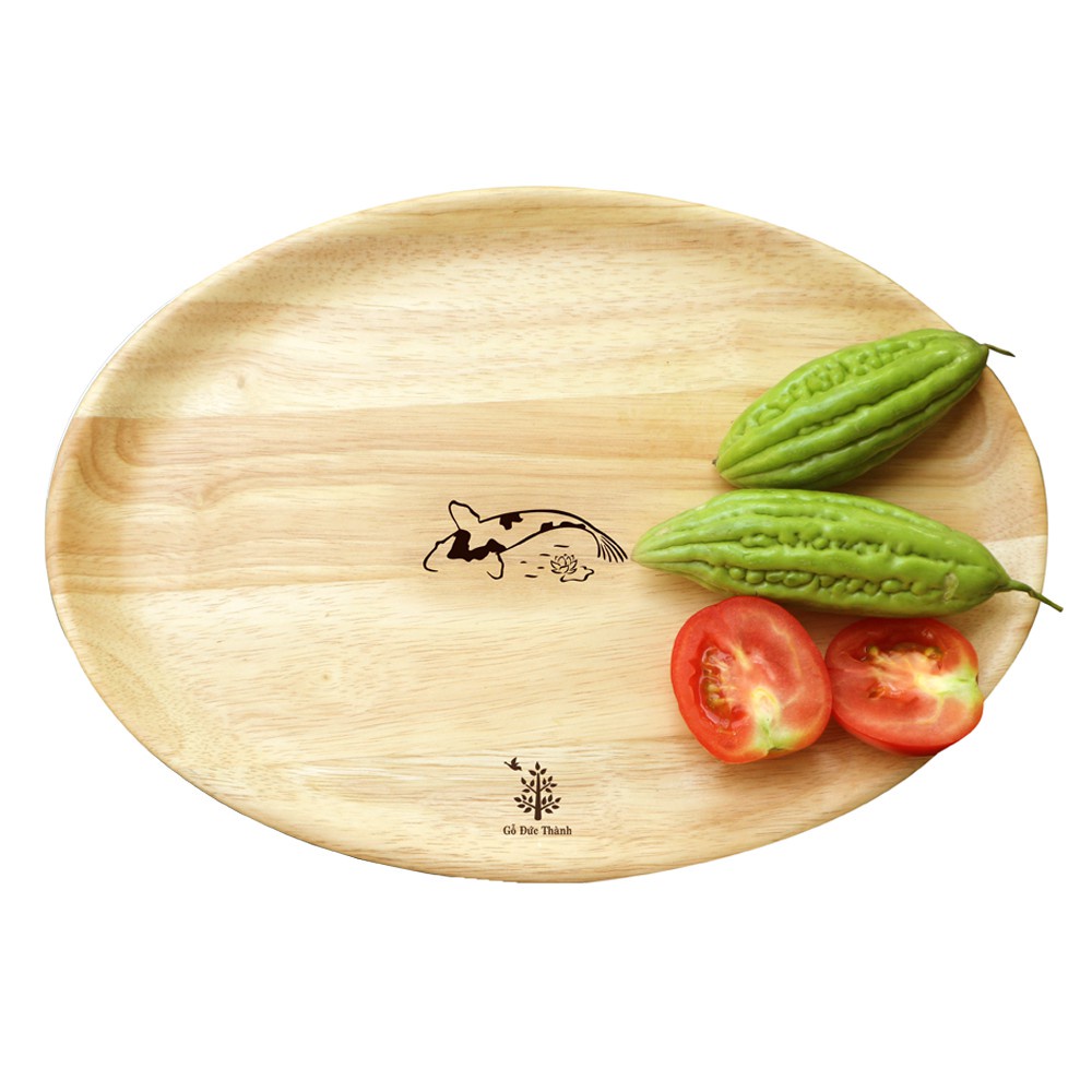 Đĩa gỗ bầu dục, đựng hoa quả, decor chụp ảnh, khay dĩa đựng đồ ăn, trang trí cao cấp