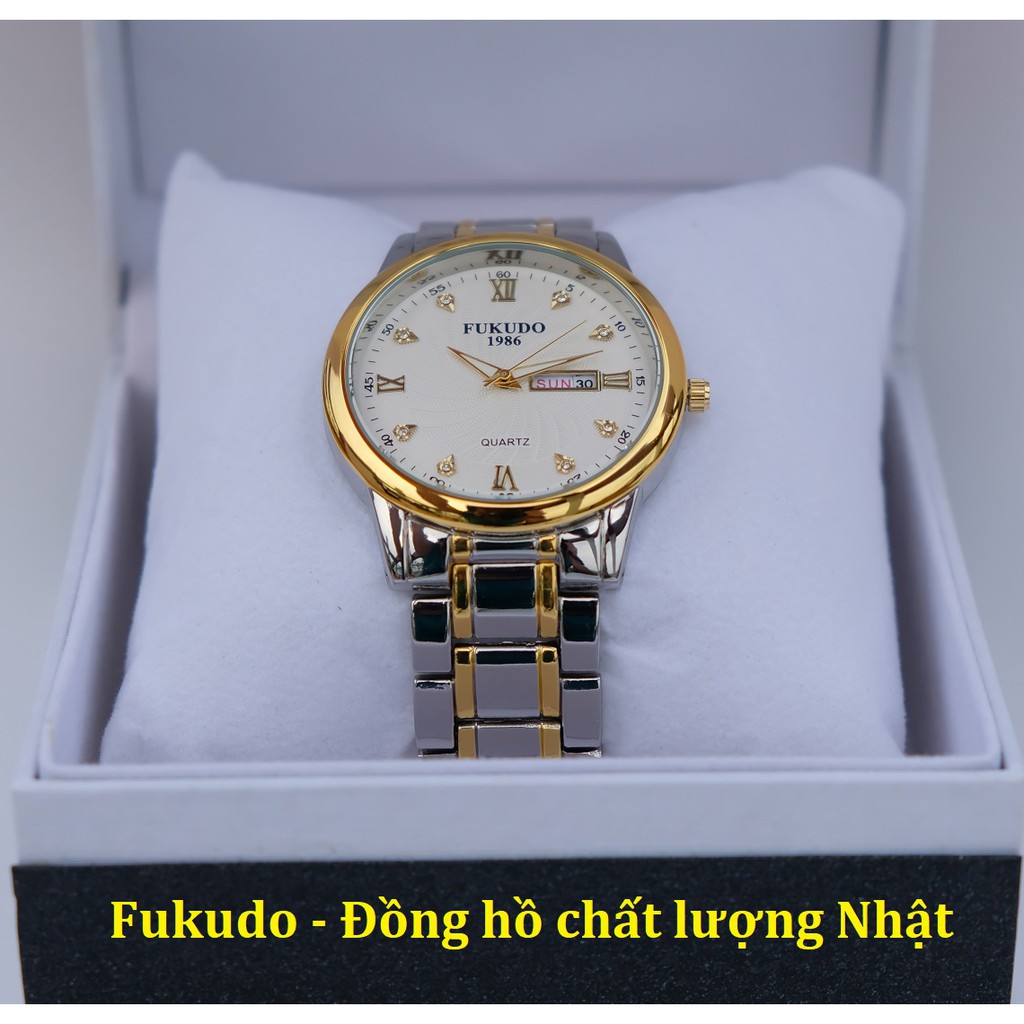 Đồng Hồ Nam FUKUDO R86 Mặt Trắng Sang Trọng, Dây Thép Không Gỉ Cao Cấp Chính Hãng [SALE GIÁ SỐC] | BigBuy360 - bigbuy360.vn