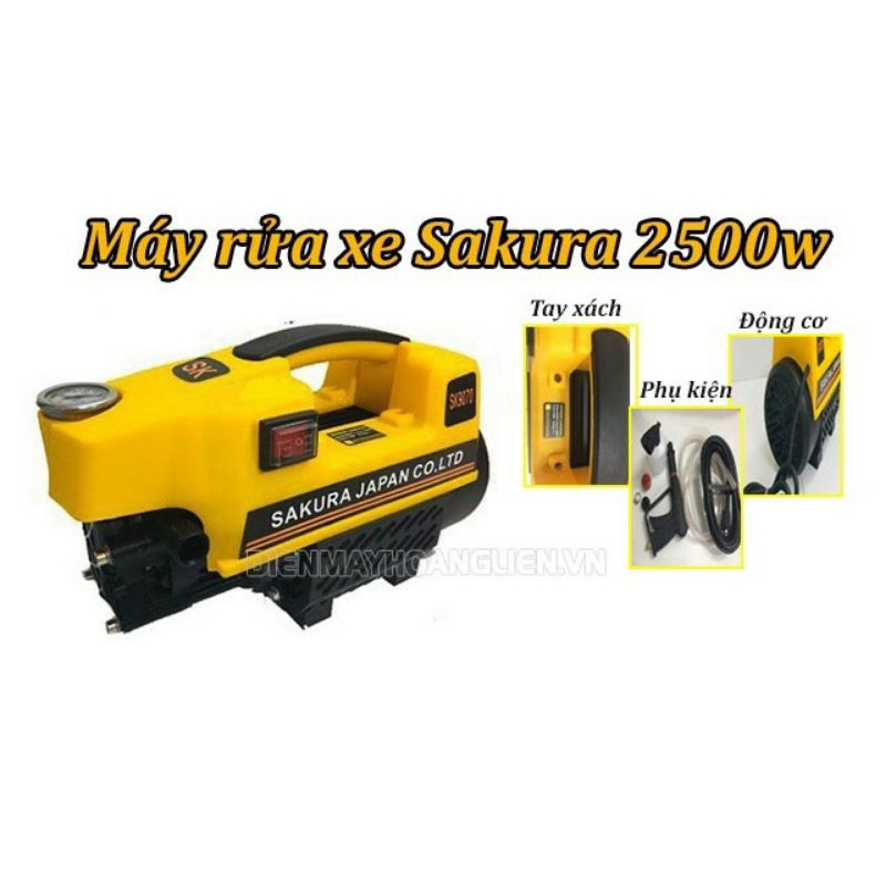 [Mã LIFEXANH03 giảm 10% đơn 500K] máy rửa xe mini SAKURA 2500W_ÁP LỰC CAO
