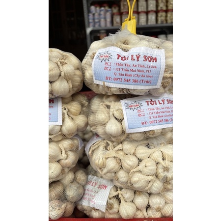Tỏi lý Sơn chính hiệu 100% loại lớn nhiều tép gói 1kg dạng túi lưới