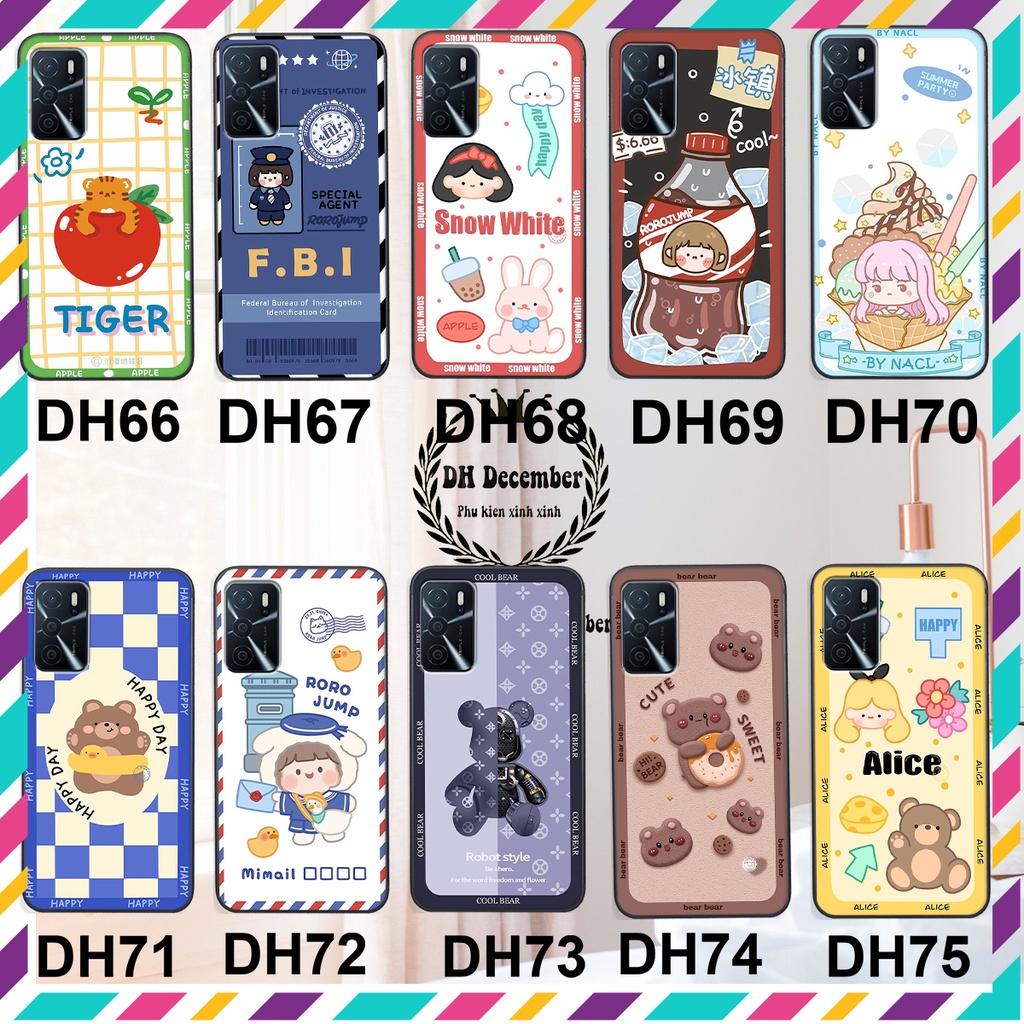 Ốp lưng Oppo A16 in hình 3D GẤU HỒNG-GẤU BEER -CỰC XINH-RẺ