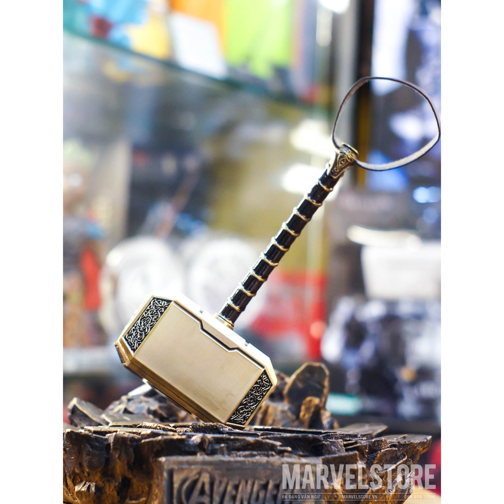 Búa Thor kim loại tỉ lệ 1/4 màu bạc đồ cosplay marvel