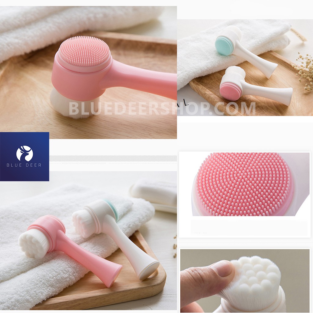 Bàn Chải Rửa Mặt 2 Đầu Silicone