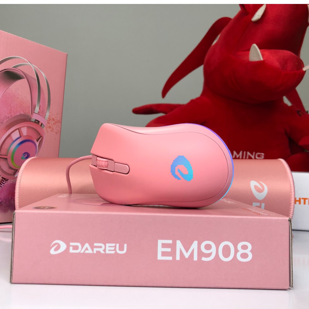 [Mã ELMS05 giảm 5% đơn 300K] Chuột Gaming Dareu EM908 Pink Led RGB - Gaming Gear Dareu EM908 Pink