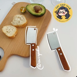 Dao mini cán gỗ decor, nấu ăn