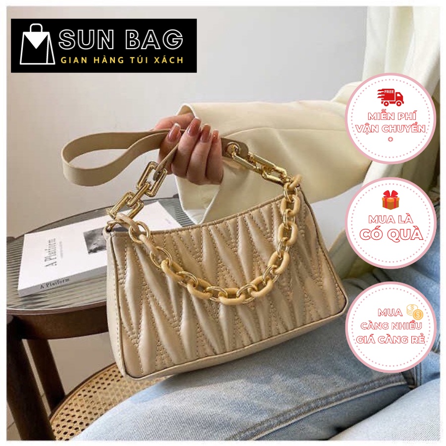 Túi xách nữ đeo chéo, đeo hông, ngực túi đi chơi, đi học, da cao cấp size 22cm SB039