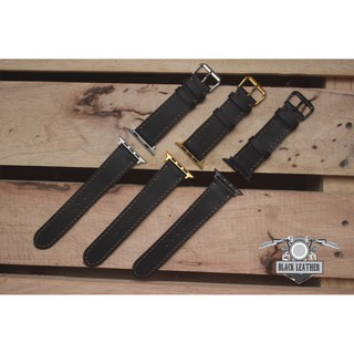 Dây da đồng hồ apple watch Đủ size 38/40 42/44mm BLACK (Tặng Khóa + Cây thay dây )