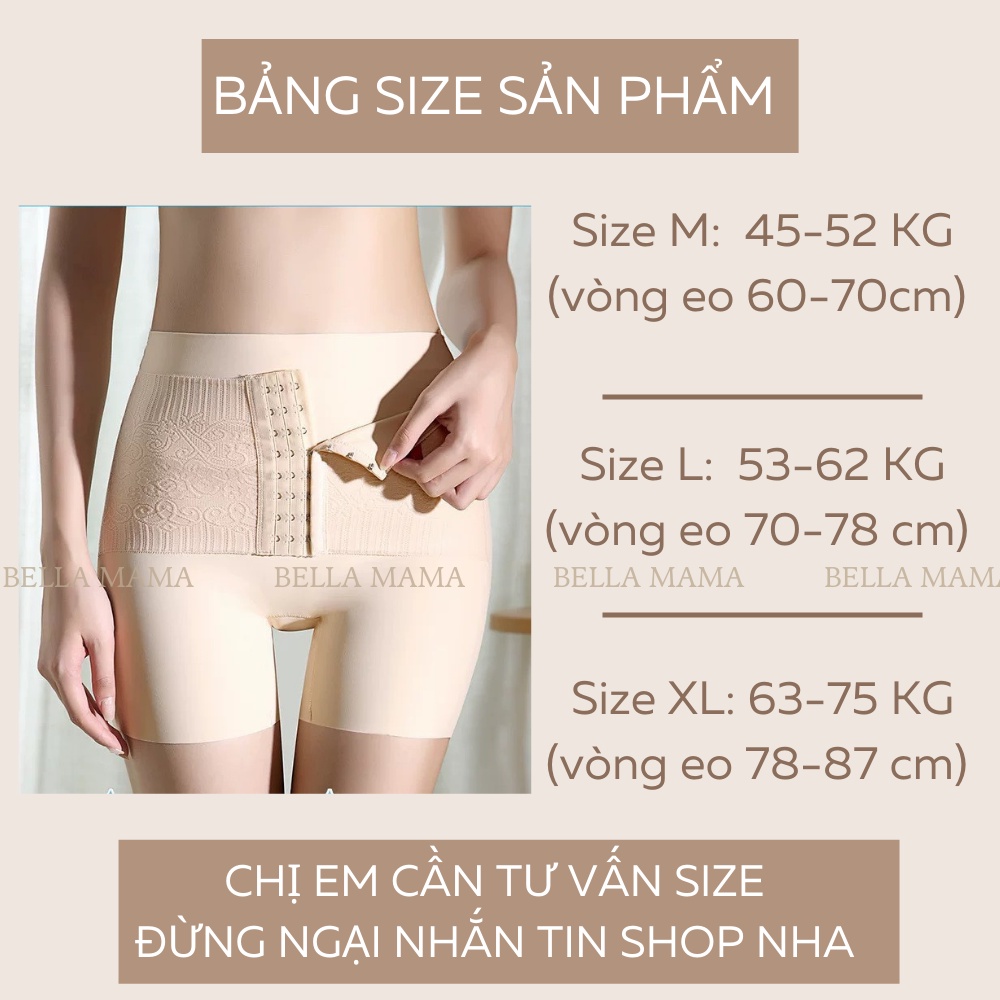 Quần Gen Bụng Định Hình Nịt Bụng Chất Su Nguyên Khối Không Cộm Không Lộ Bella Mama Q22