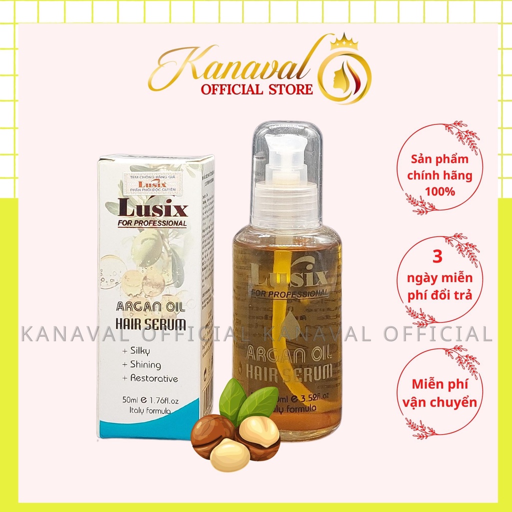 Tinh Dầu Dưỡng Tóc Lusix Argan Oil Hair Serum Phục Hồi Tóc Khô Và Hư Tổn,  Dưỡng Tóc 100Ml - Kanaval Official Store | Shopee Việt Nam