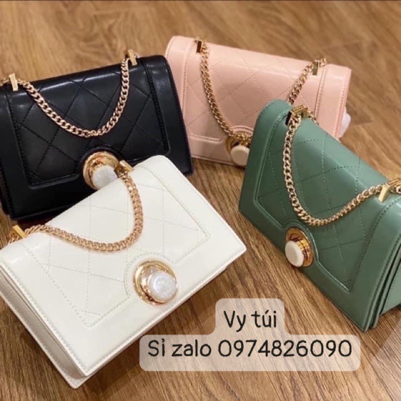 Túi chữ P khoá tròn đá size 22 siêu sang
