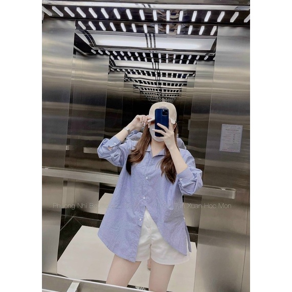 Sét sm xanh tà lệch + short trắng