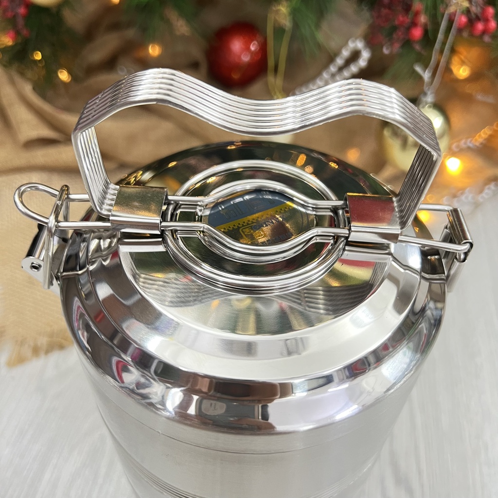 Hộp đựng cơm Inox 304 LOẠI XỊN không gỉ 3 ngăn có nắp đậy và quai xách tiện lợi - CÀ MÊN INOX 304 GIỮ NHIỆT CAO CẤP