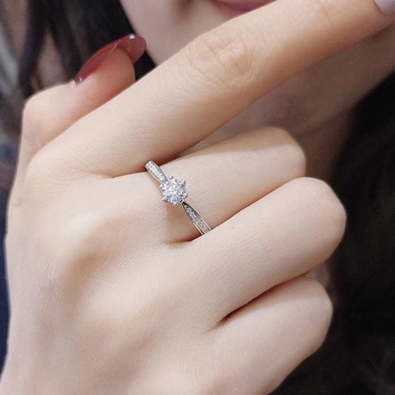 Nhẫn cưới đính đá pha lê zircon chống dị ứng cao cấp