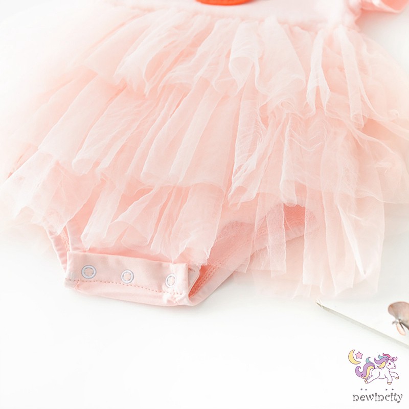 Jumpsuit Phối Đầm Tay Ngắn Hoạ Tiết Hoạt Hình Phong Cách Hàn Quốc Cho Bé